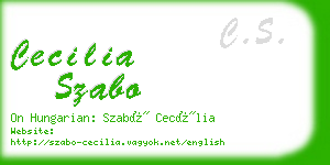 cecilia szabo business card